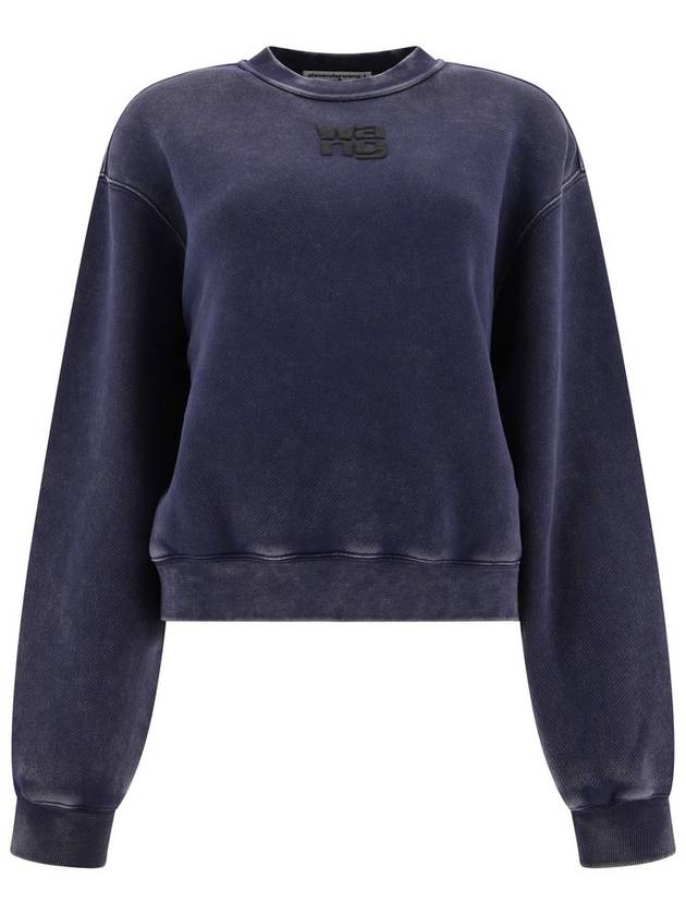 T By Alexander Wang 로고 엠보싱 크루넥 스웨트셔츠