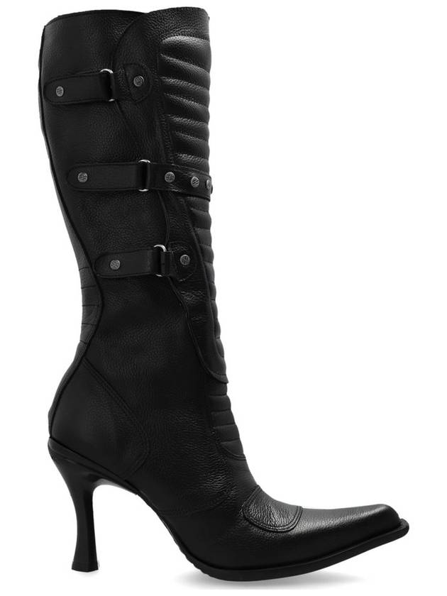 Vetements X 뉴 락 버클 디테일 니하이 부츠