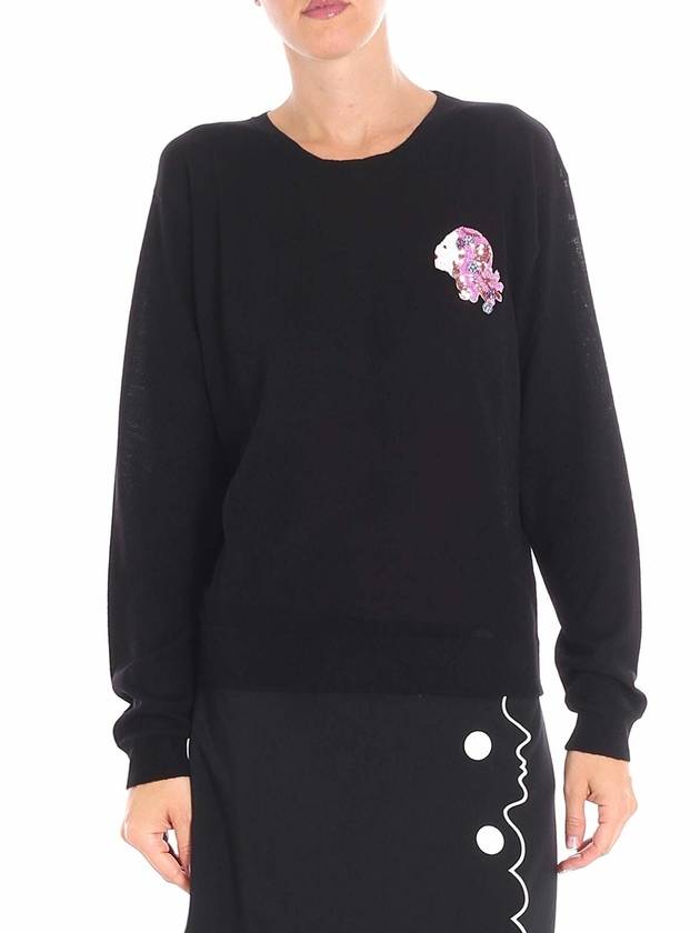 Vivetta Black Jager sweater with multicolor beads