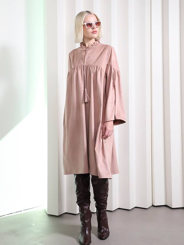 24FW 티나블러썸 여성 스웨이드 롱 원피스 핑크 LAD