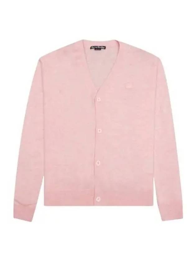 아크네 스튜디오 케베 페이스 브이넥 가디건 페이디드 핑크 멜란지 Acne Studios Keve Face V Neck Cardigan Faded Pink Melange