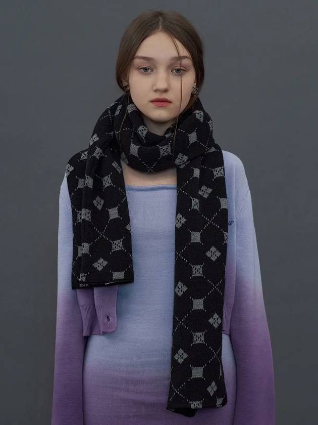 어널로이드 아가일 머플러 블랙