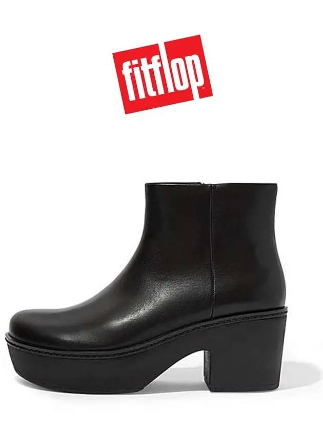 핏플랍 PILAR 가죽 레더 플랫폼 앵클 부츠 블랙 여성가을부츠 FITFLOP 여자통굽