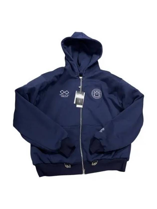 언더마이카 x 아트모스 아사나 아쉬탕가 패디드 숄더 후드 집업 블루 인디고 23FW Undermycar x Atmos Asana Ashtanga Padded Shoulder Hood Zip Up Blue Indigo 23FW