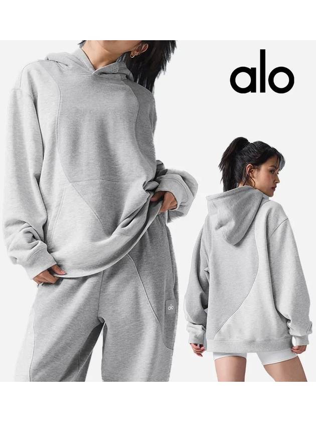 알로 후드 메이크 웨이브스 탑 티셔츠 그레이