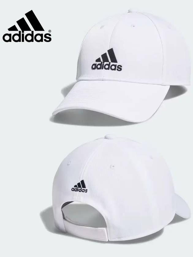 아디다스 야외 로우 크라운 볼캡 야구 모자 화이트