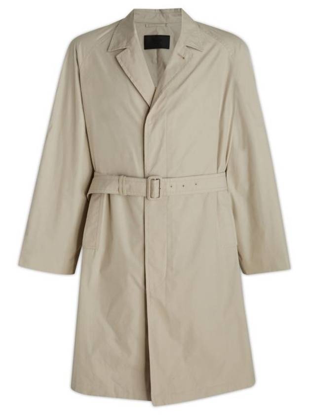 프라다 코튼 블렌드 오버 싱글 코트 라임스톤