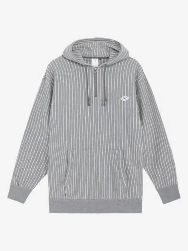 푸마 x 나나미카 스트라이프 후드 미디움 그레이 헤더 Puma x Nanamica Striped Hoodie Medium Gray Heather