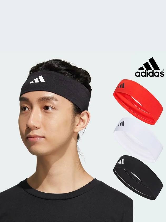 아디다스 헤어밴드 알파스킨 로고 머리띠 모자 레드 화이트 블랙