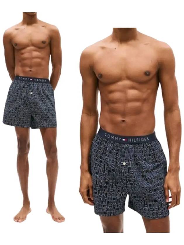 타미힐피거 드로즈 우븐 복서 박스 팬티 로고네이비