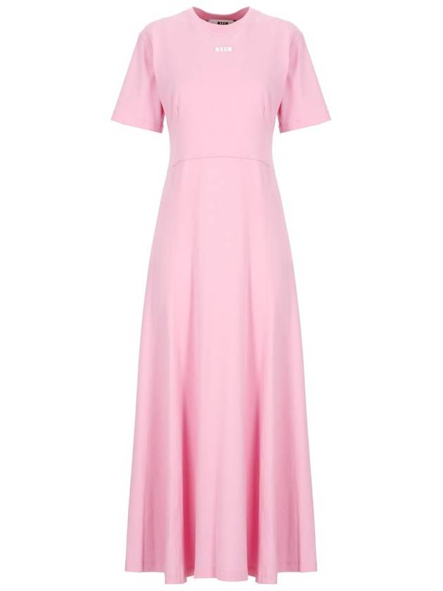 MSGM 로고 자수 미디 드레스