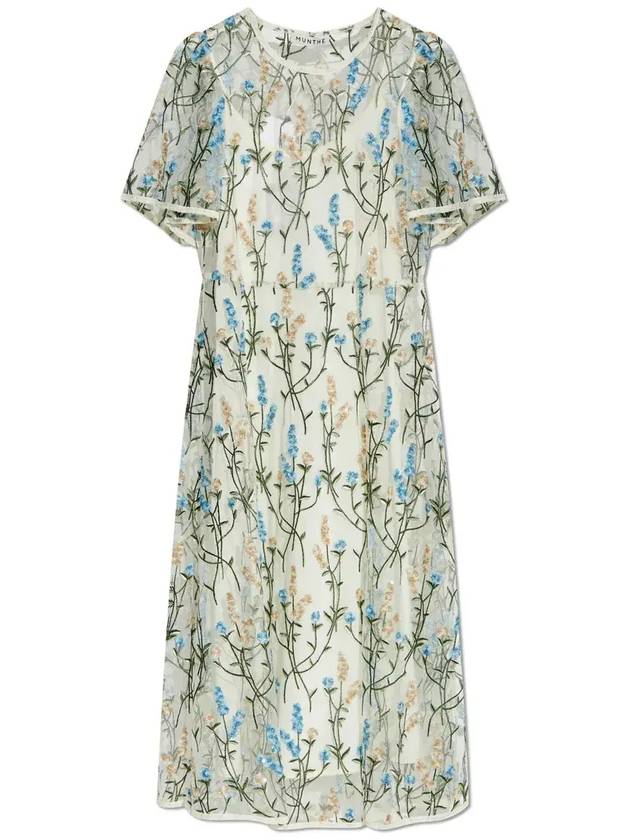 꽃무늬 문테 드레스 2551303255200_WHITE