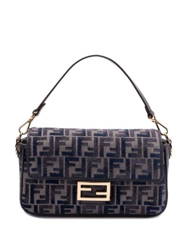 펜디 바게트 FF 샤닐 숄더 백 다크 블루