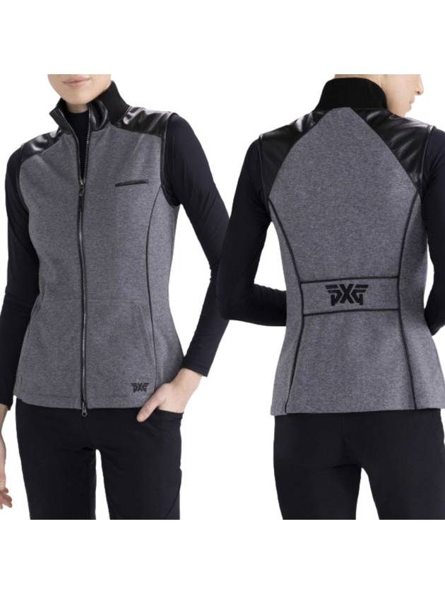 PXG 조끼 여성 하이브리드 레더 트림 베스트 2022fw
