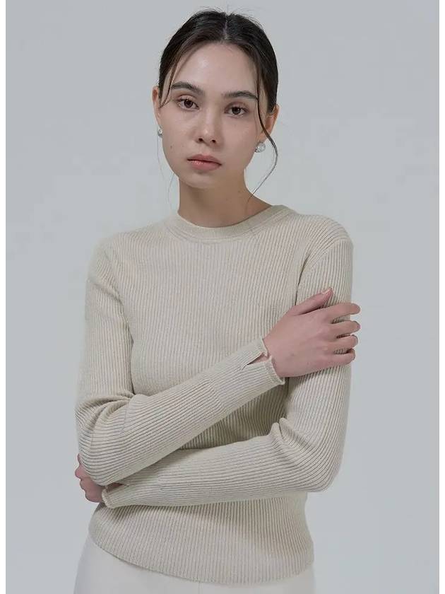 샤인 골지 라운드 니트