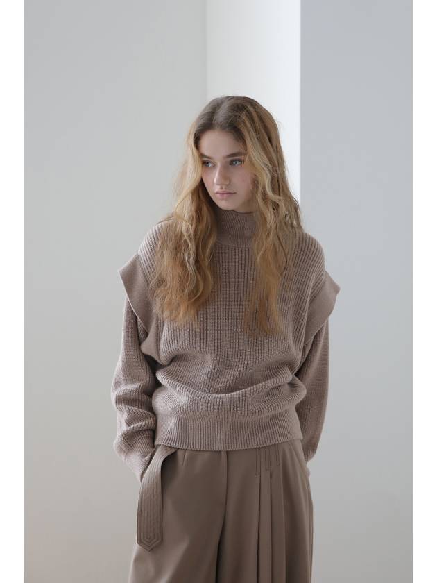 24FW 드롭숄더 메탈 울니트_베이지