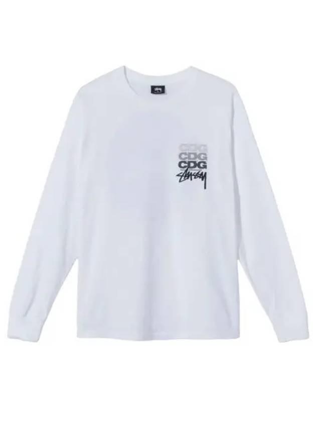 스투시 x CDG 닷 롱슬리브 티셔츠 화이트 Stussy x CDG Dot LS T Shirt White