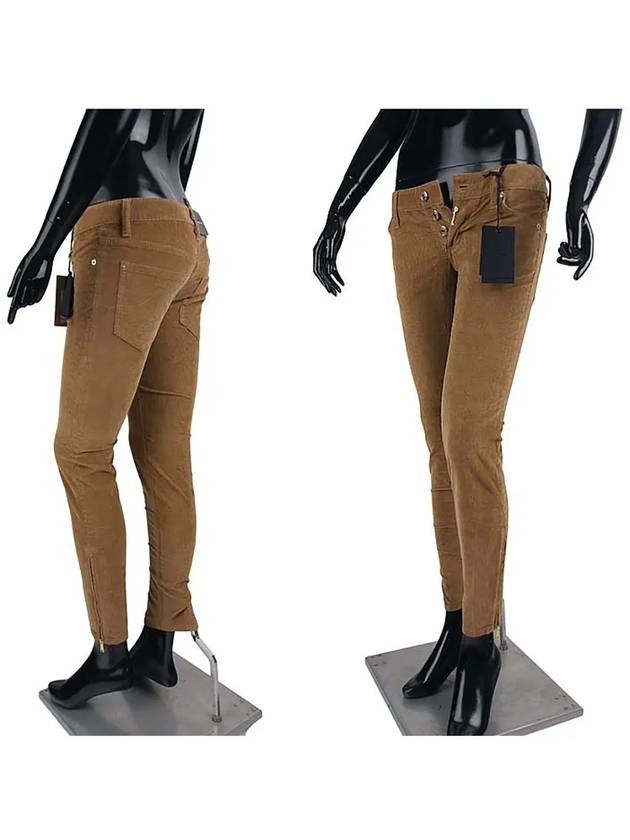 디스퀘어드2 75LA0431 발목 지퍼 브라운 골덴 슈퍼 슬림 팬츠