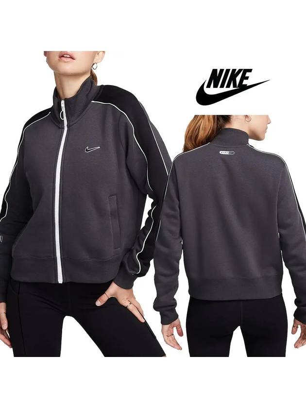 나이키 바람막이 스우시 브러시드 플리스 트랙 탑 재킷 블랙 심플 베이직 패딩