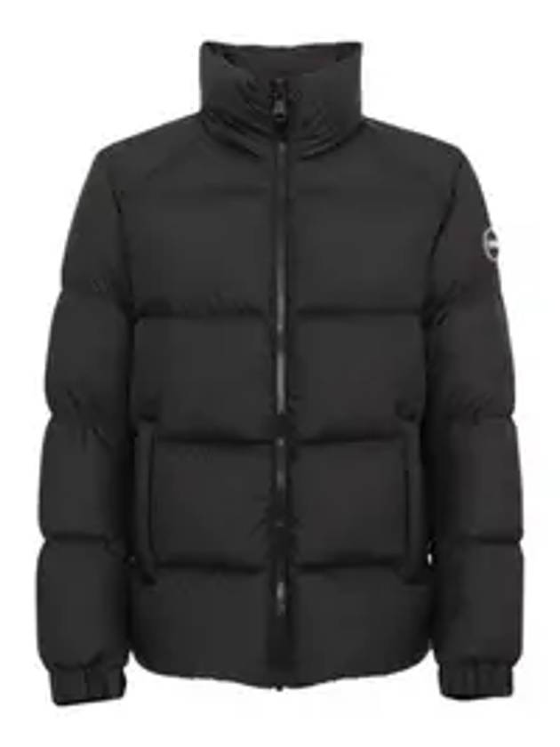 콜마 로고 패치 다운 패딩 블랙