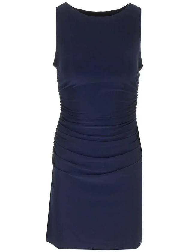 노르마 카말리 슬리브리스 셔링 웨이스트 미니 드레스 KK2243PLE73_951TRUENAVY