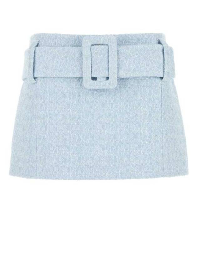 파투 벨트 숏 A라인 스커트 라이트 블루