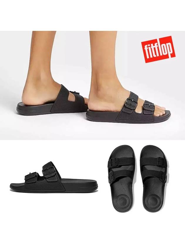 핏플랍 슬리퍼 아이쿠션 버클 2바 신발 블랙