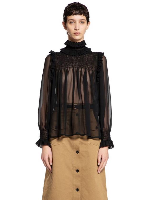 SAINT LAURENT WOMAN BLACK TOPS