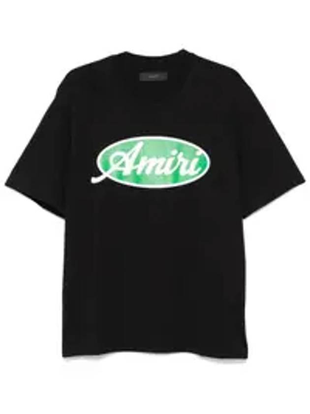 아미리 로고 코튼 반팔 티셔츠 블랙