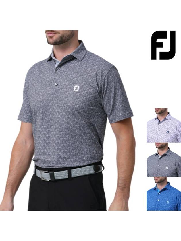 24SS 풋조이 남성골프웨어 골프반팔 프린팅 폴로셔츠
