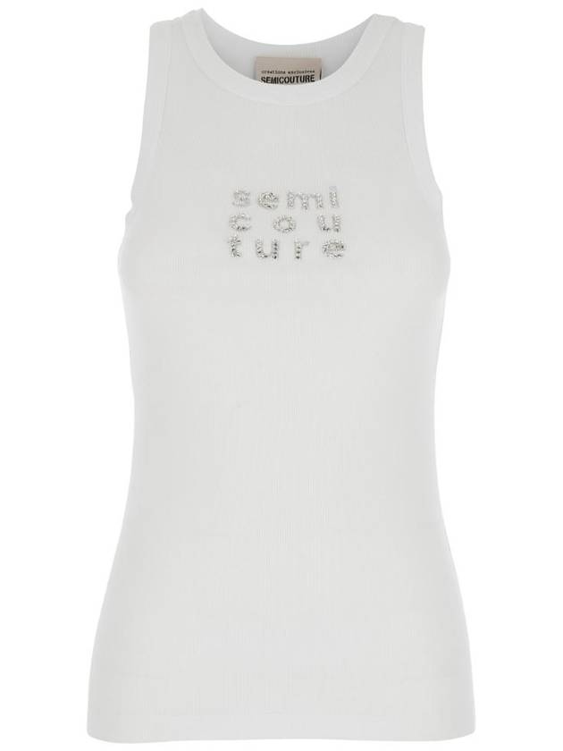 SEMICOUTURE Y5SJ15A010 RIBBED LOGO TOP