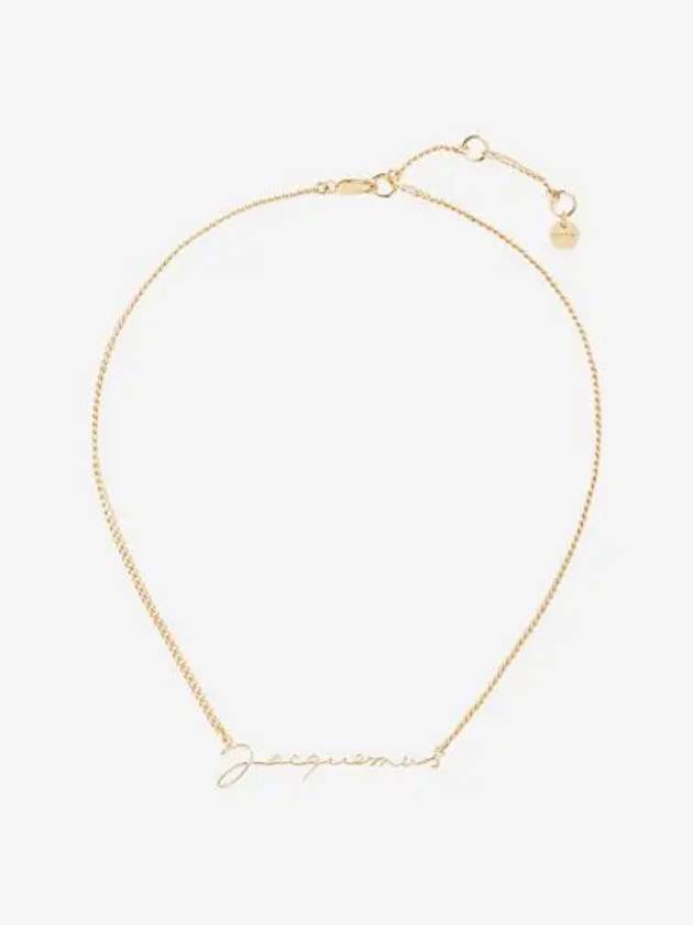 자크뮈스 라 체인 시그니쳐 로고 체인 네클리스 골드 Jacquemus La Chaine Signature Logo Chain Necklace Gold