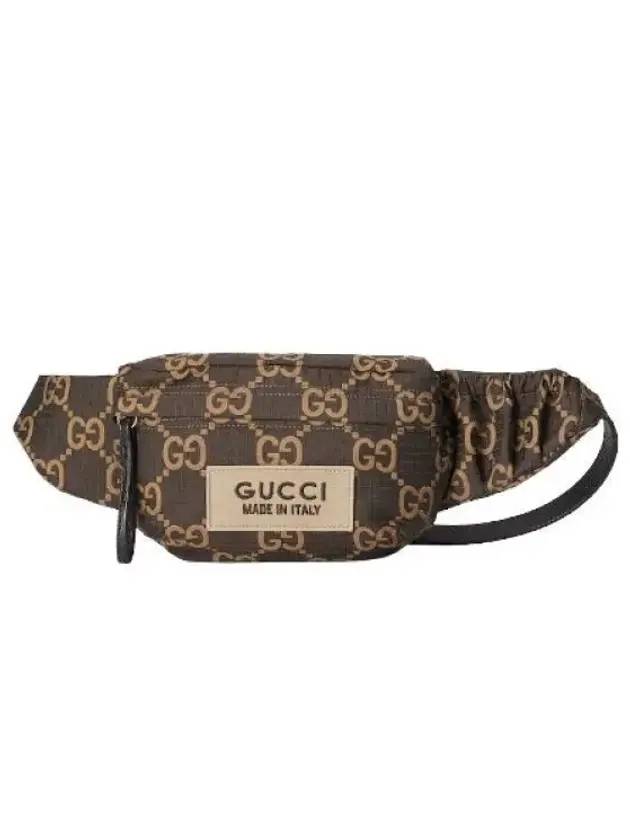 구찌 GG 라지 립스탑 벨트백 브라운
