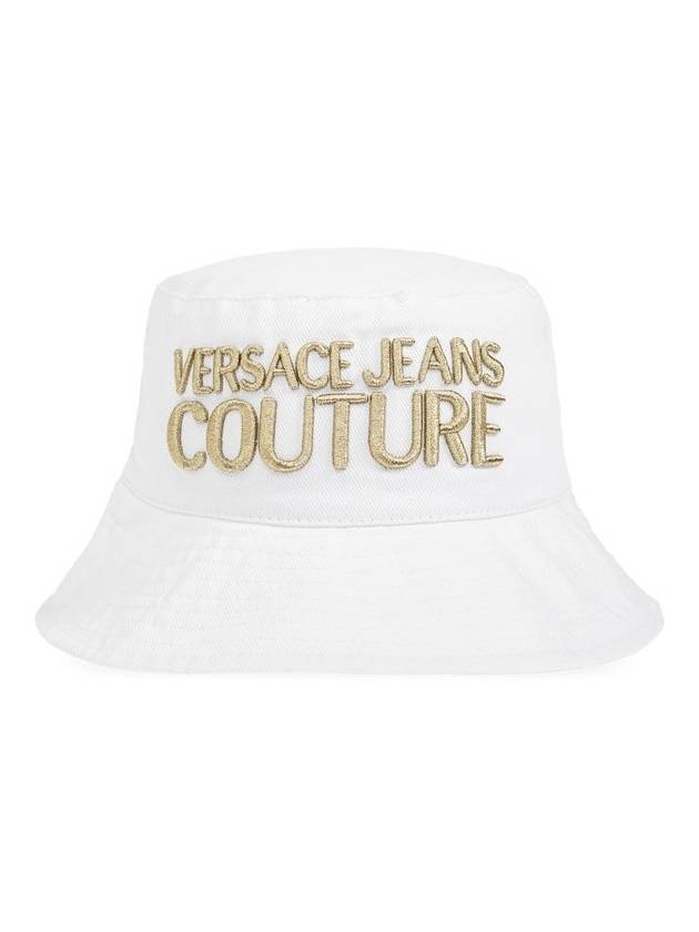 Versace Jeans Couture 로고 자수 풀온 버킷 모자