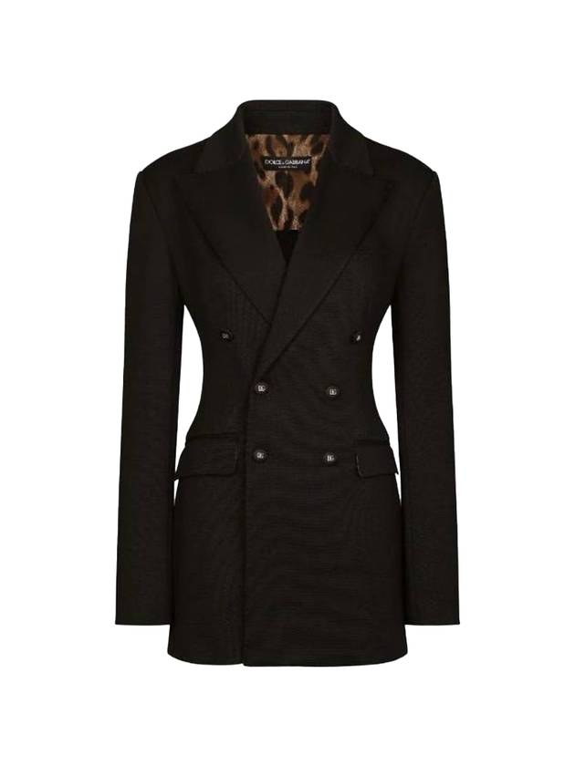 돌체앤가바나 여성 더블 브레스티드 밀라노 리브 자켓 블랙
