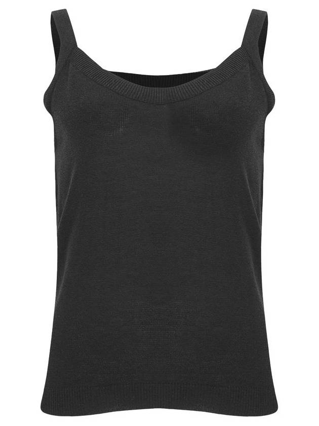 24SS 칼레이트 슬리브리스 니트 탑 블랙