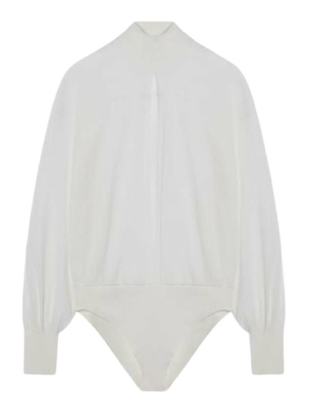 알라이아 컷 아웃 터틀넥 바디 수트 화이트