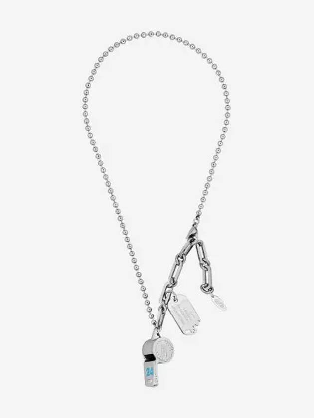 센티멍 넘버 553 24 컬러 휘슬 네크리스 실버 블루 Sentiments No.553 24 Color Whistle Necklace Silver Blue