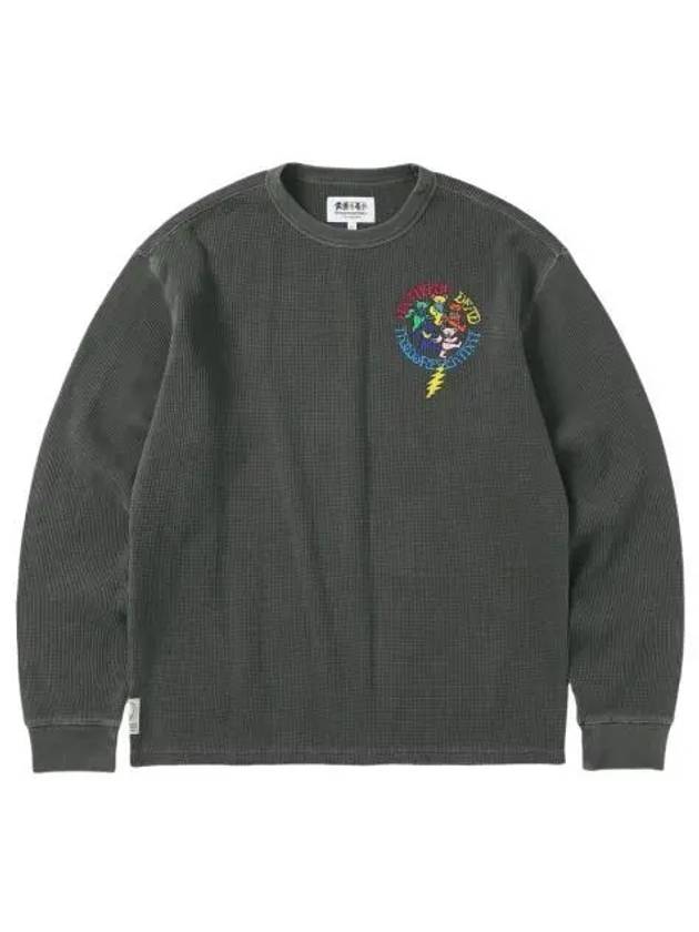 디스이즈네버댓 x 그레이트풀 데드 라이트닝 와플 롱슬리브 탑 오프 블랙 Thisisneverthat x Grateful Dead Lightning Waffle L S Top Off Black