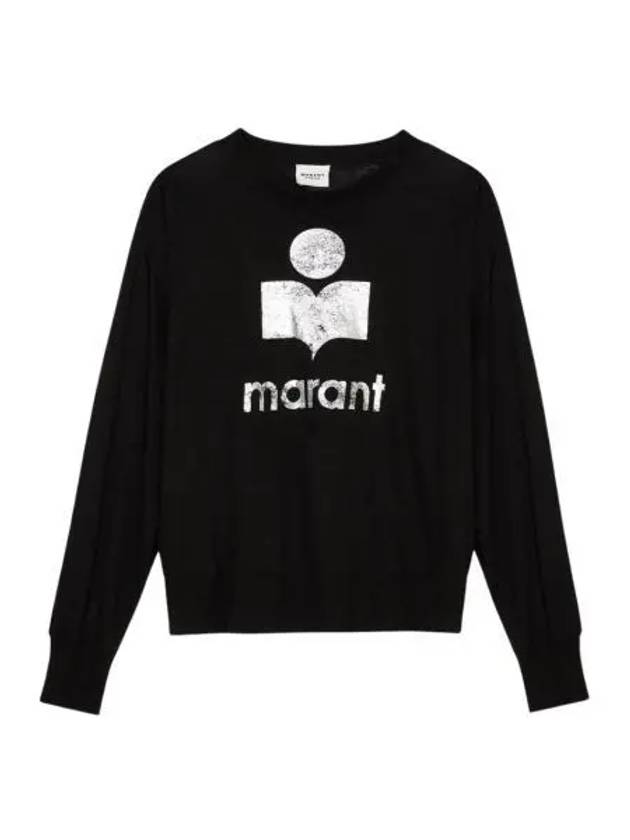 W 이자벨 마랑 클로위아 리넨 롱슬리브 티셔츠 블랙 23SS W Isabel Marant Klowia Linen LS T Shirt Black 23SS
