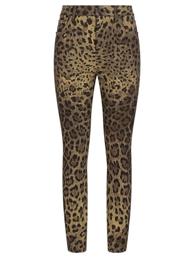돌체앤가바나 여성 레오파드 프린트 스키니진 브라운