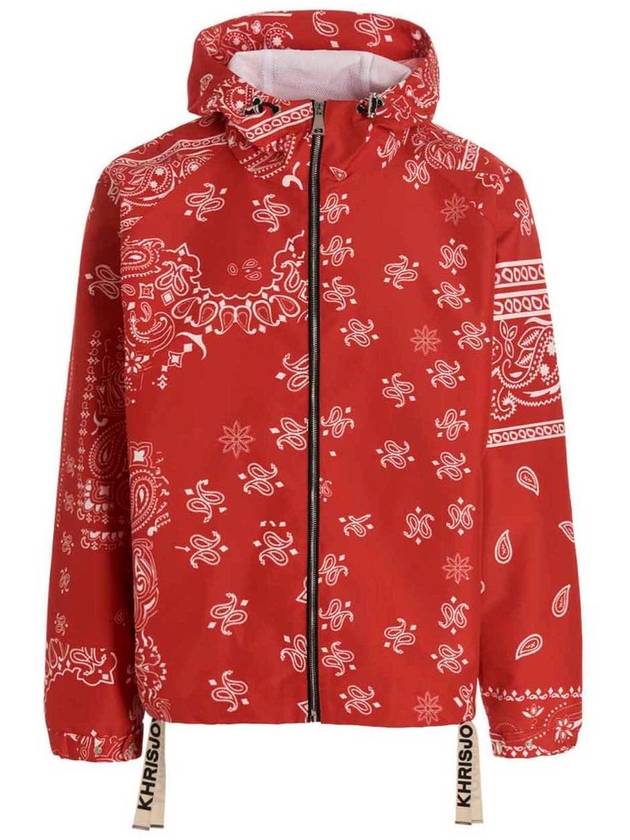 Khrisjoy 반다나 프린트 집업 윈드브레이커 재킷