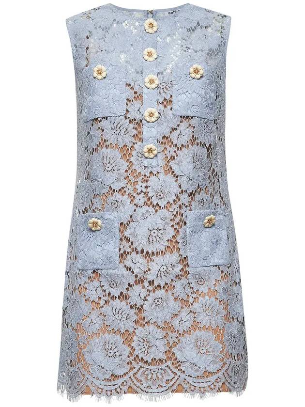 셀프 포트레이트 파인 레이스 미니 드레스 SS25044S_BLUE