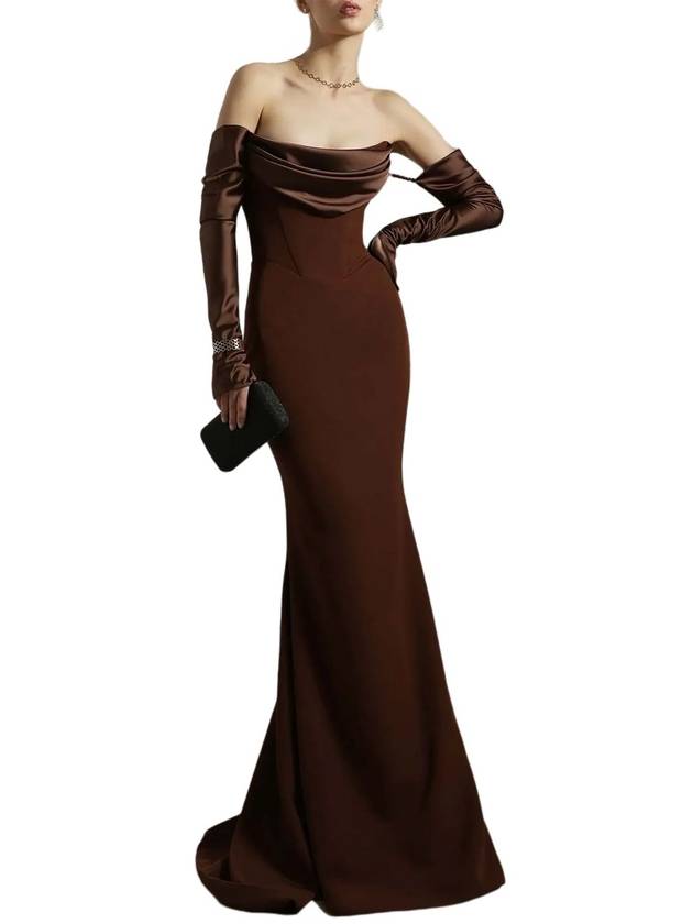 RAVEN BURGUNDY CREPE LONG DRESS