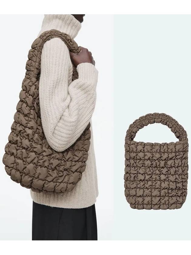 코스 가방 퀼트 미니 토트 사각 구름 백 브라운