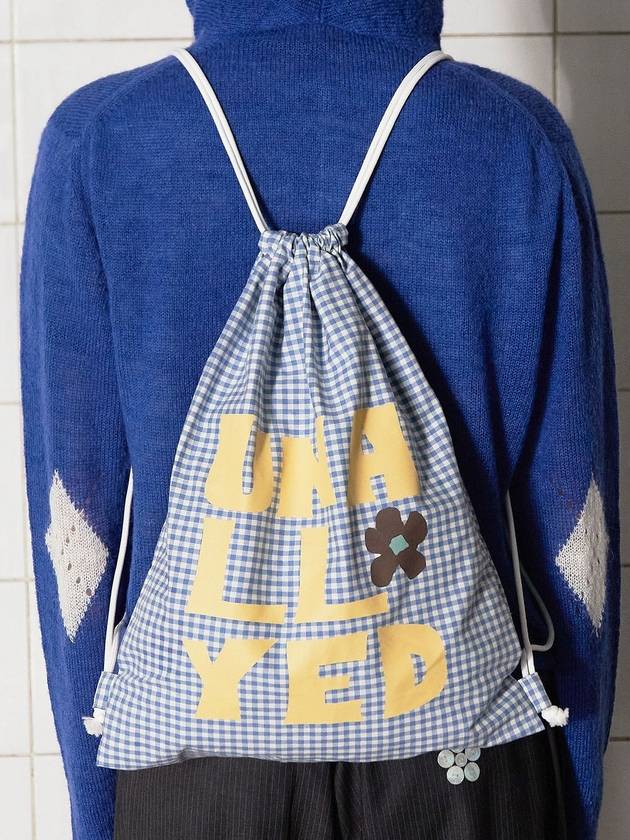 로고 깅엄 체크 짐색 블루