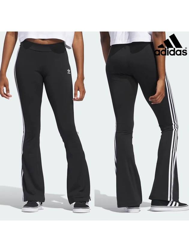 아디다스 여성 플레어 부츠컷 레깅스 팬츠 바지 블랙