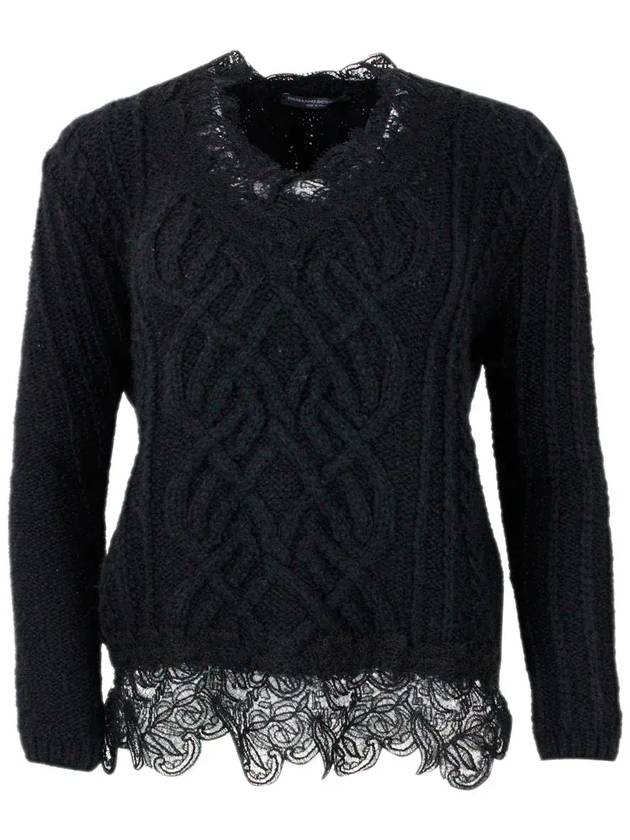 에르마노 세르비노 레이스 디테일 크루넥 점퍼 D335M319APUCB_10602