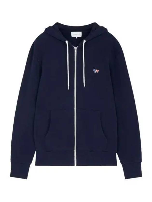 메종 키츠네 트라이컬러 폭스 패치 후드 집업 네이비 Maison Kitsune Tricolor Fox Patch Zip Hoodie Navy