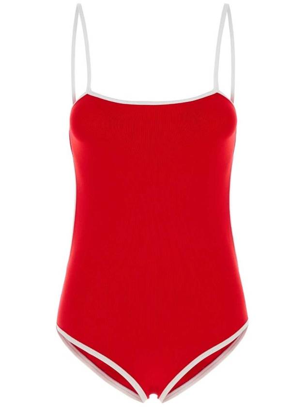 미우미우 레드 스트레치 나일론 수영복 MMV266SOOO14SJ F0976